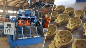 vertical parting hot box sand core shooter machine adopts coated sand as raw material, USES hot core box production process to make sand core