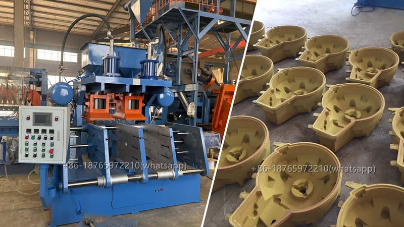 vertical parting hot box sand core shooter machine adopts coated sand as raw material, USES hot core box production process to make sand core