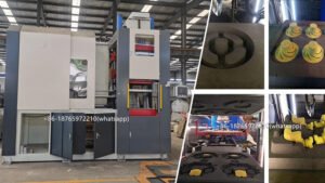 Full automatic horizontal flaskless molding machine is used to manufacture sand castings. The loose molding sand are automatically injected into thesand molding box, automatic compaction, automatic mold release, automatic box closing, automatic pattern stripping, automatic pushing out andautomatic pouring. The sand box is pushed into the sand mixer so that it is continuously produced.