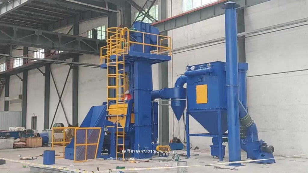 tumble shot blast machine is a type of equipment used for surface cleaning or surface preparation. It typically involves using abrasive media, like steel shot or grit, to clean, peen, or finish the surface of parts or materials.