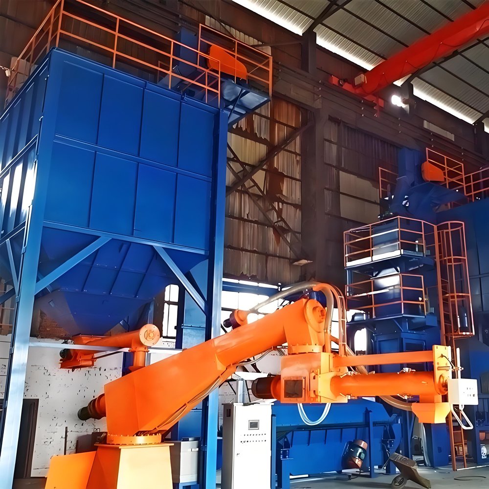  resin sand molding line is an automated or semi-automated production line that forms molds using resin-coated sand. This sand hardens quickly and retains its shape well, making it ideal for producing large or complex metal castings.