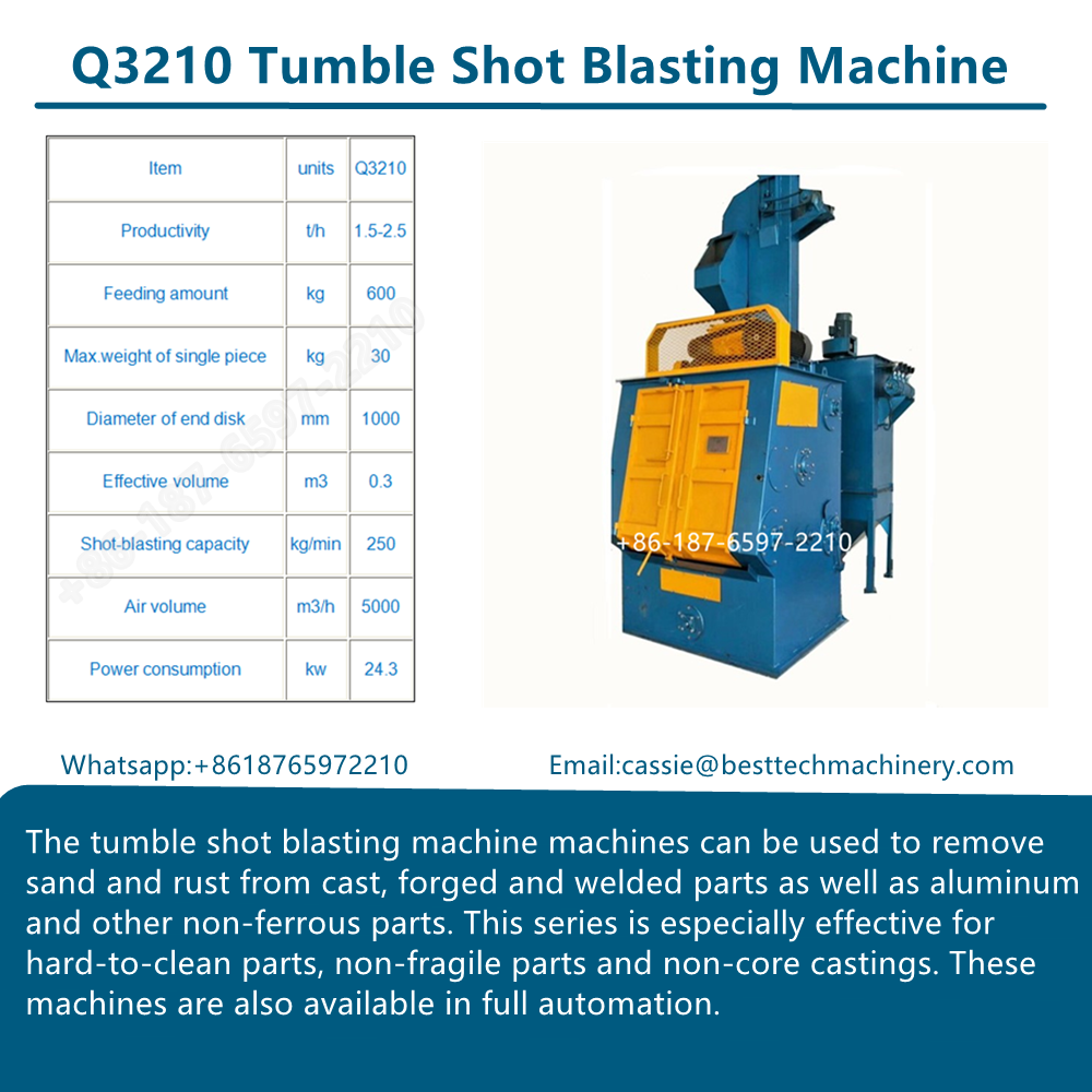 Tumble shot blast machines are a reliable choice for industries that require fast, effective, and uniform cleaning of robust metal parts. Their efficiency, versatility, and ease of integration into existing production lines make them a smart investment for improving surface finish quality and overall workflow.