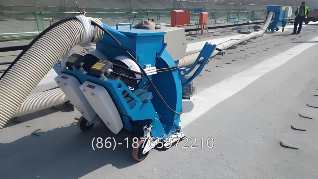 floor shot blaster is a surface preparation machine that uses high-speed steel shots propelled by a rapidly rotating blast wheel. The shots impact the surface with force, removing contaminants such as old coatings, paint, rust, adhesives, and laitance, while also roughening the surface to improve adhesion for new coatings or overlays.