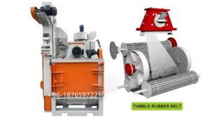 tumble shot blasting machine is an automatic abrasive cleaning system where workpieces are placed into a barrel- or drum-shaped chamber, which rotates or vibrates to tumble the parts. At the same time, high-speed abrasive media is projected onto the surfaces of the tumbling parts by a blast wheel. This simultaneous tumbling and blasting action ensures that all surfaces are evenly treated.