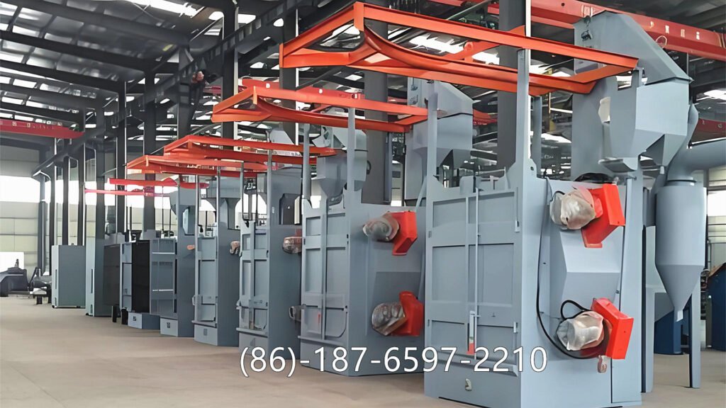 hanger shot blasting machine makes metal surfaces clean and consistent while increasing productivity.