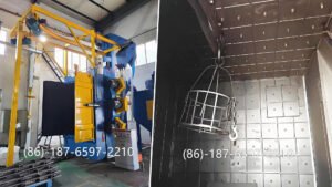 Hanger Shot Blasting Equipment features a Dual-Hook (Y-Track) System designed for continuous production