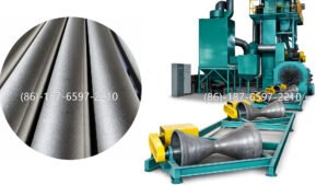 Steel Pipe External Wall Shot Blasting Machine is an automated surface treatment system that propels high-speed steel abrasives onto rotating steel pipes to clean and roughen their outer surfaces.