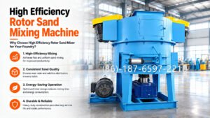 High Efficiency Rotor Sand Mixing Machine is designed to provide intensive and uniform mixing of foundry sand with water, bentonite, additives and other process materials.