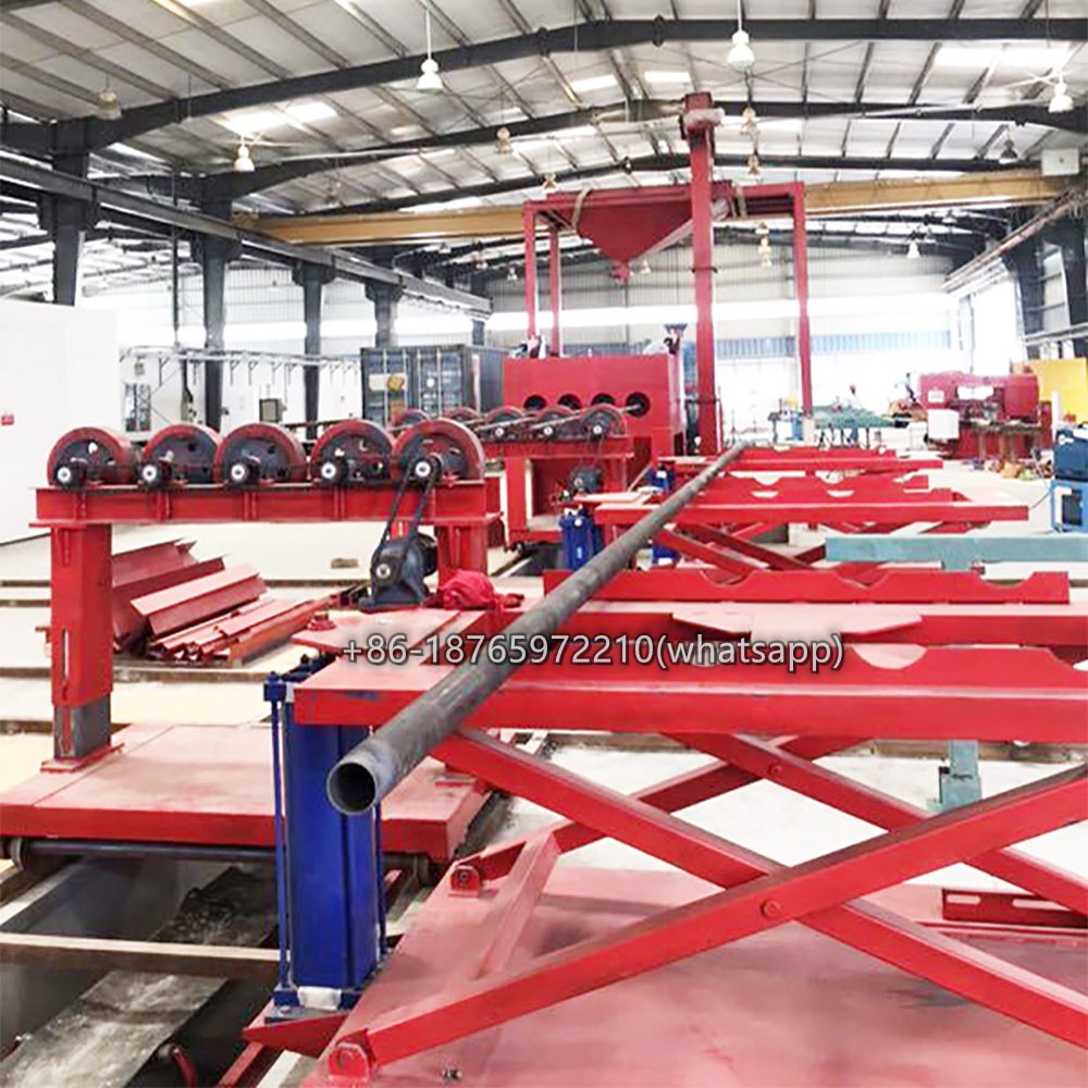 steel pipe shot blasting machine is industrial equipment designed to remove: Rust Mill scale Oxide Heat-treatment scale Welding residue Surface contaminants from steel pipe surfaces using high-velocity metallic abrasive.